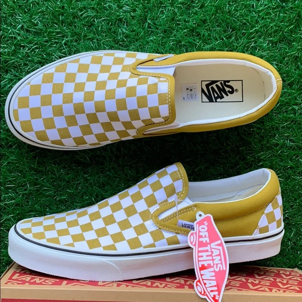 VANS CLASSIC SLIP ON CHECKERBOARD OLIVE OIL MEN’S